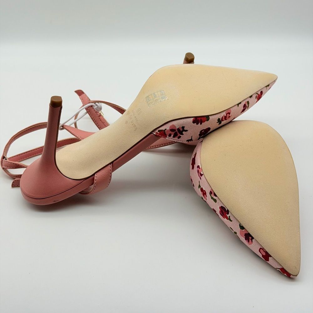 Kate Spade Pink Floral Heels Size 8B NWOT - Picture 9 of 9